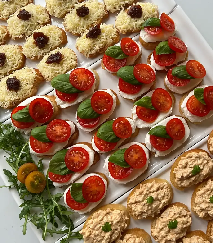 Bruschetta with various delicious toppings